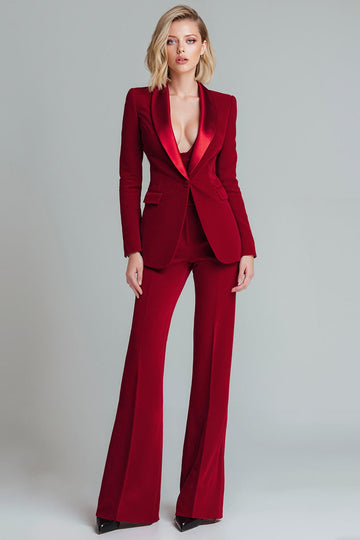 Röd 2 delar sjal slag monterade kvinnor kostymer